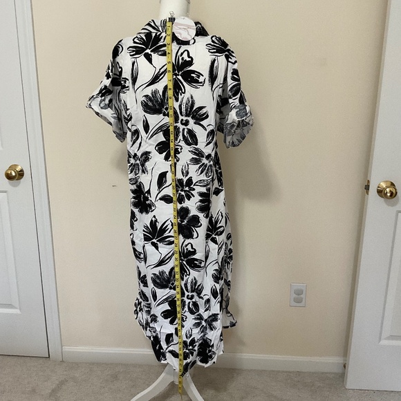 US Together Plus Empire Waist Dress Black/White/Floral Size 2X - Picture 7 of 14
